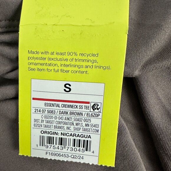 All In Motion Womens Relaxed Fit Crewneck T-Shirt Small Brown Moisture-Wicking - Picture 4 of 11